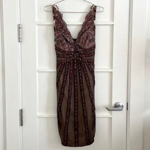 Mandalay silk dress with beads and sequins in size 6